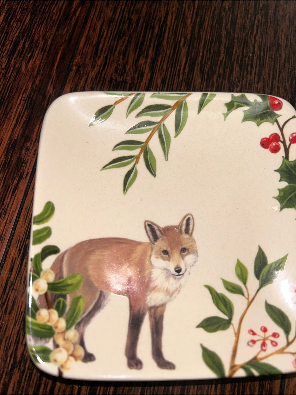 Creative Co-Op Small Square Ceramic Dish - Cream Finish